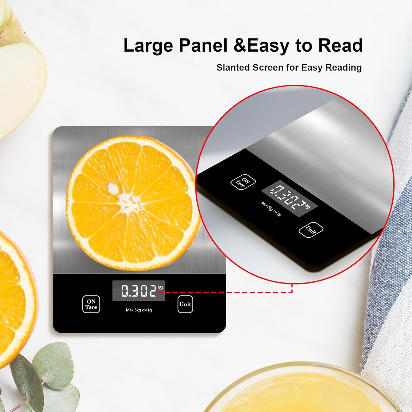 Digital Food Scale, Digital Kitchen Scale Weighing Grams and Ounces, Used for Baking and Cooking Coffee Meals