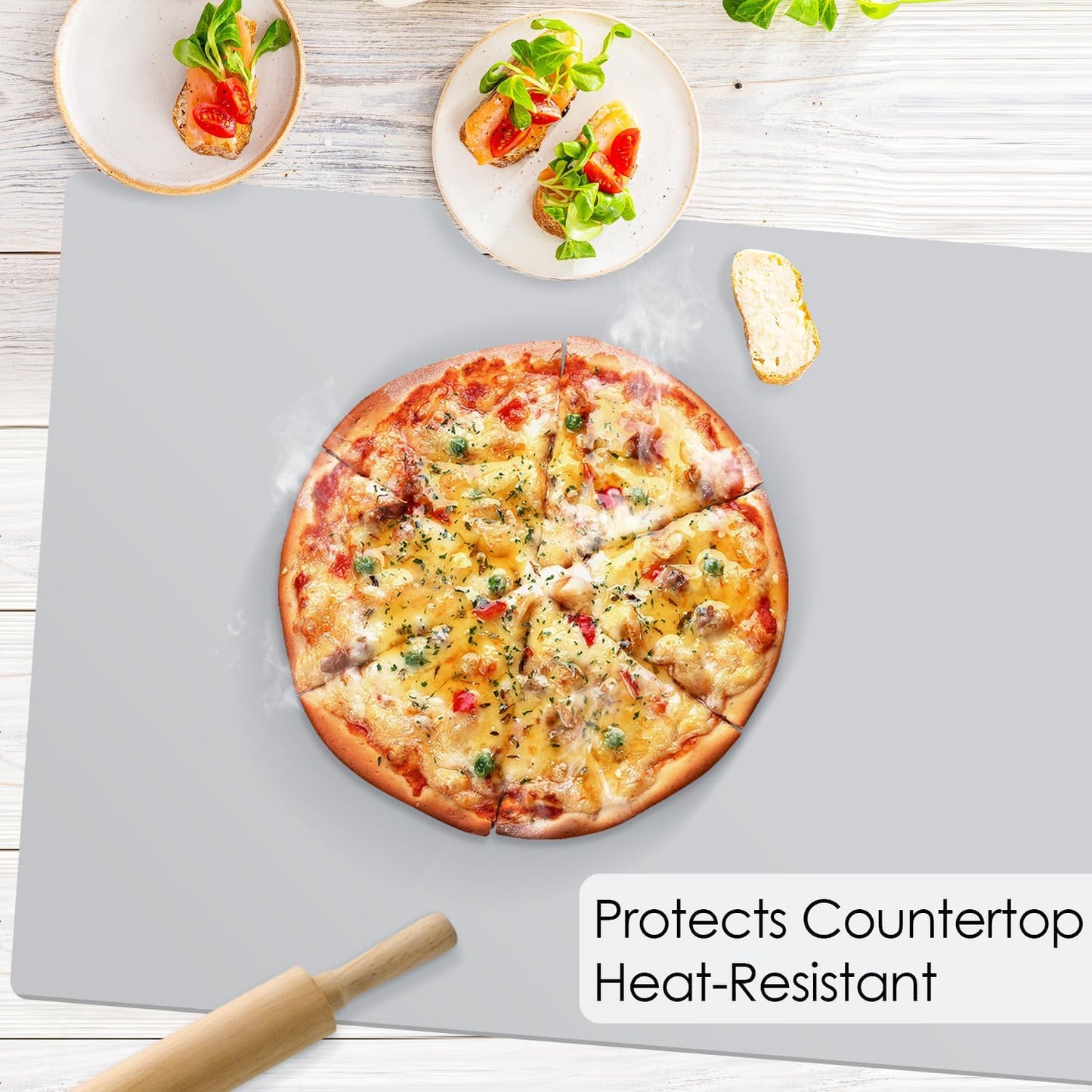 Standard Silicone Mat,Black Baking Mat-Food Grade Kids Dinner Table Placemat Non Slip Counter Mat with Raised Edges Heat Resistant Mat for Air Fryer Nonstick Pastry Dough Mat(1 Pack 23.6'' x 15.7'')