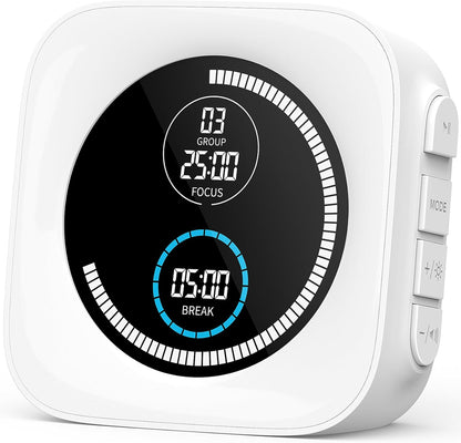 Visual Timer, 99 Minute Digital Kitchen Desk Timer for Office Supplies Home Productivity Management Tool Countdown Count Up, White