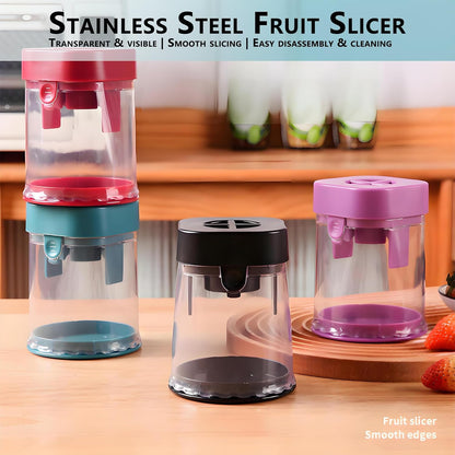 New Grape Cutter for Toddlers, Cutter Quarter Slicer Tool Into 4 Pieces for Slicing Grapes, Strawberries, Cherry, Tomatoes (Blue)