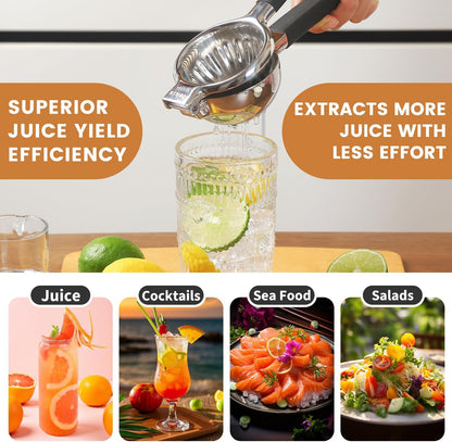 Rekix Lemon Squeezer, Max Extraction Hand Press Lemon Juicer, Heavy Duty Manual Orange Juicer, Sturdy Metal Lime Squeezer, Durable Handheld Citrus Fruit Squeezer for Kitchen Bar, Exprimidor De Limones