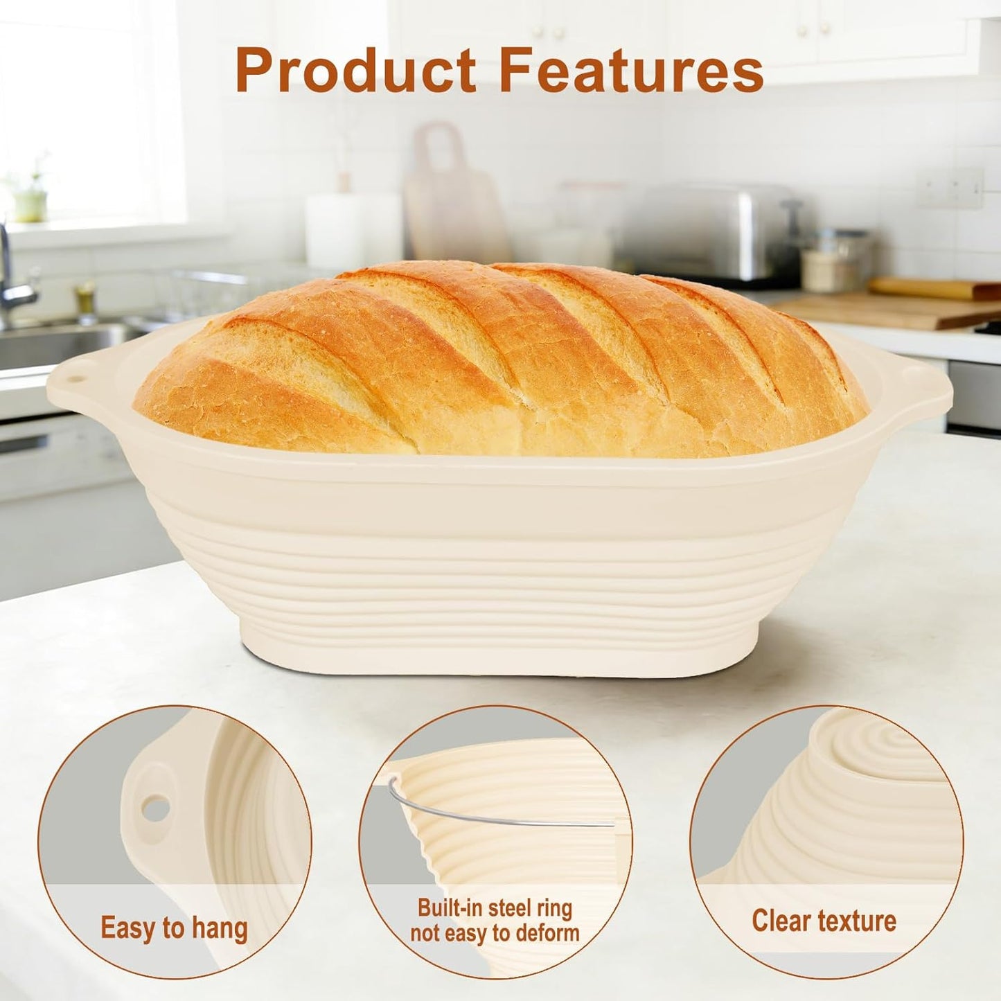 Sourdough Starter Kit with Banneton Bread Proofing Basket, 9” Round Banneton with Liner, 24 oz Starter Jar, Bread Lame, Dough Whisk & Sourdough Baking Supplies