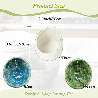 Resin Herb Stripper Bowl, Handmade Ceramic Herb Stripper, Leaf Remover with Different Sized Round Holes for Parsley, Cilantro, Rosemary, Kitchen Cooking(Green)