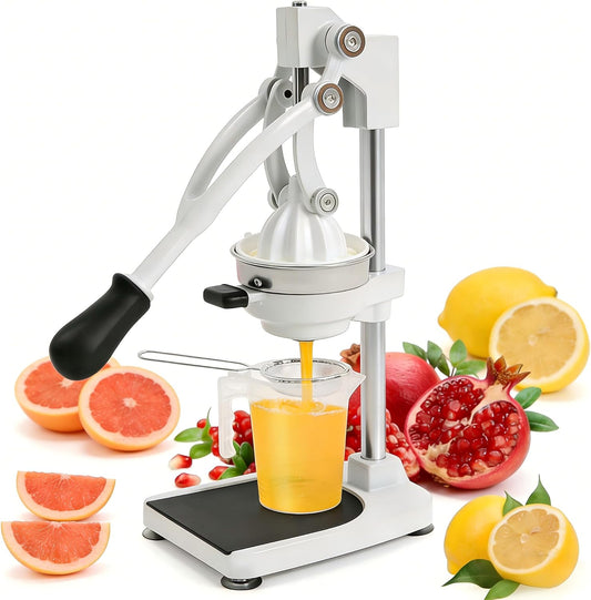 Manual Juicer,Cast Iron Juicer,Professional Safety Stainless Steel Hand Press Juicer,for Orange, Lemon, Lime, Pomegranate with Stainless Steel Filter