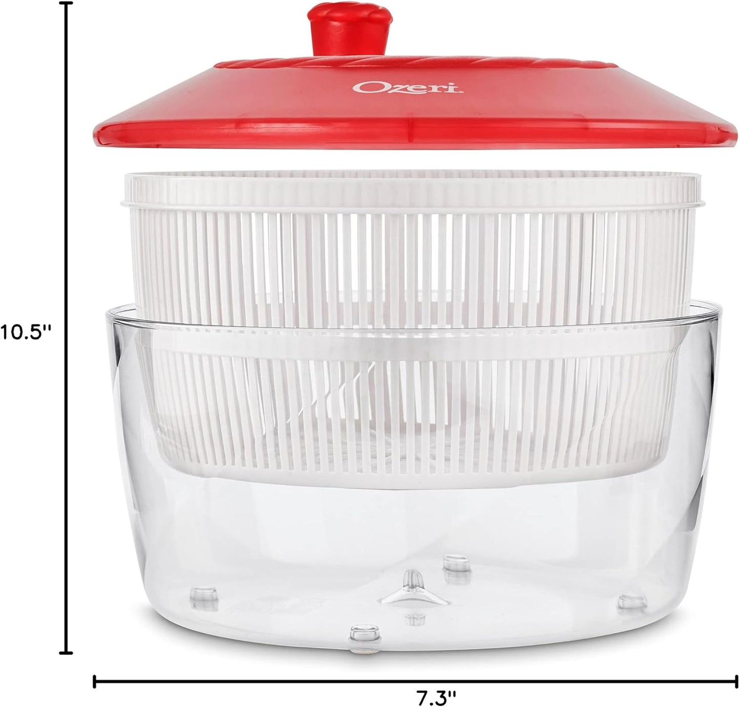 Ozeri Italian Made Fresca Salad Spinner and Serving Bowl, BPA-Free, Green, 4.4 qt