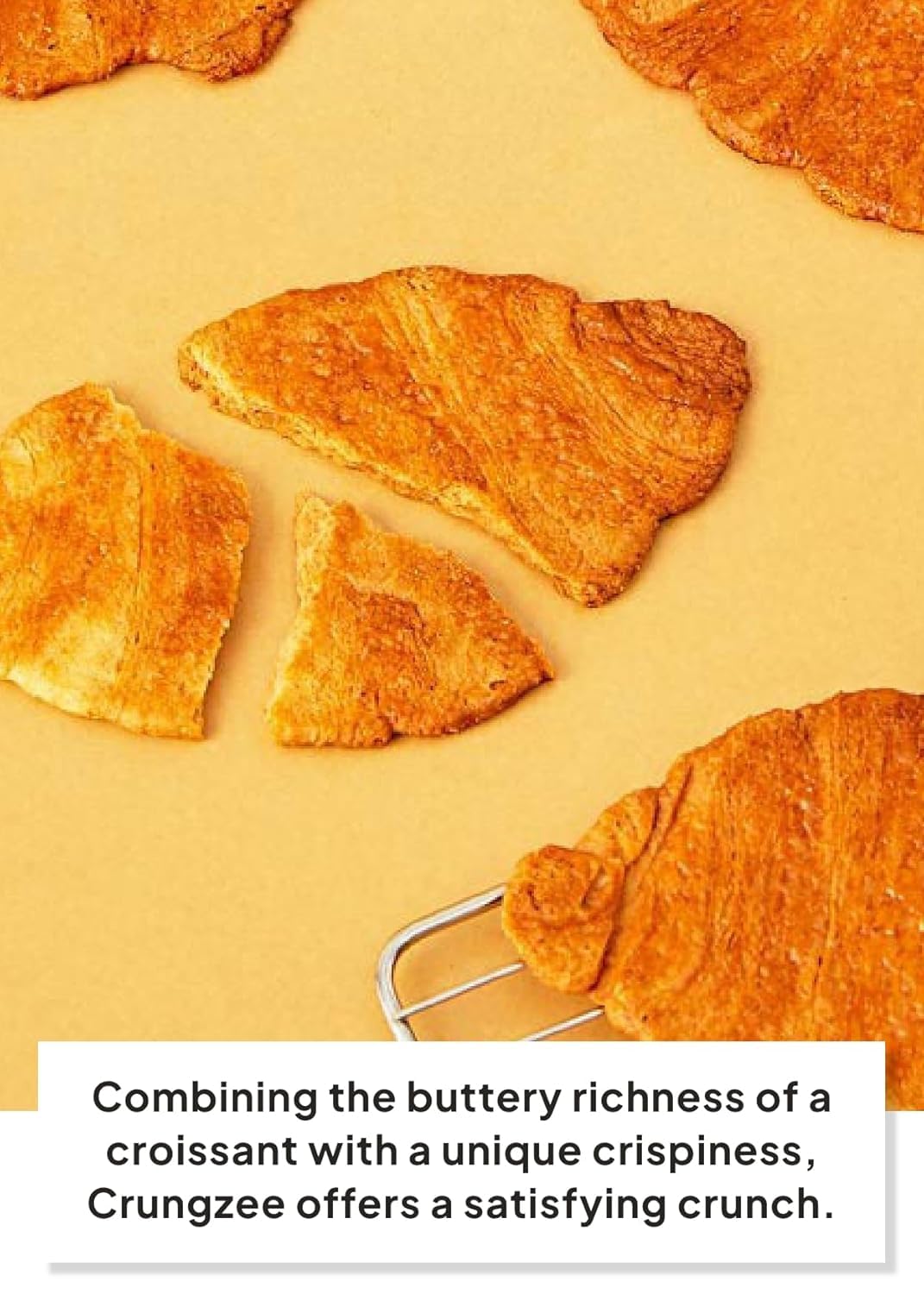 Korean Food Flat Croissant Snack, Crispy & Buttery Dessert Bites, Individually Wrapped, Holiday Party Treats & Shareable Snacks, only 102 Calories, Original Flavor, Pack of 10, 크룽지