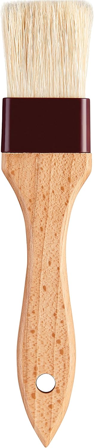 Mrs. Anderson's Baking Solid-Ferrule Natural Boar Bristles Pastry Basting Brush, 2" x 8.25"