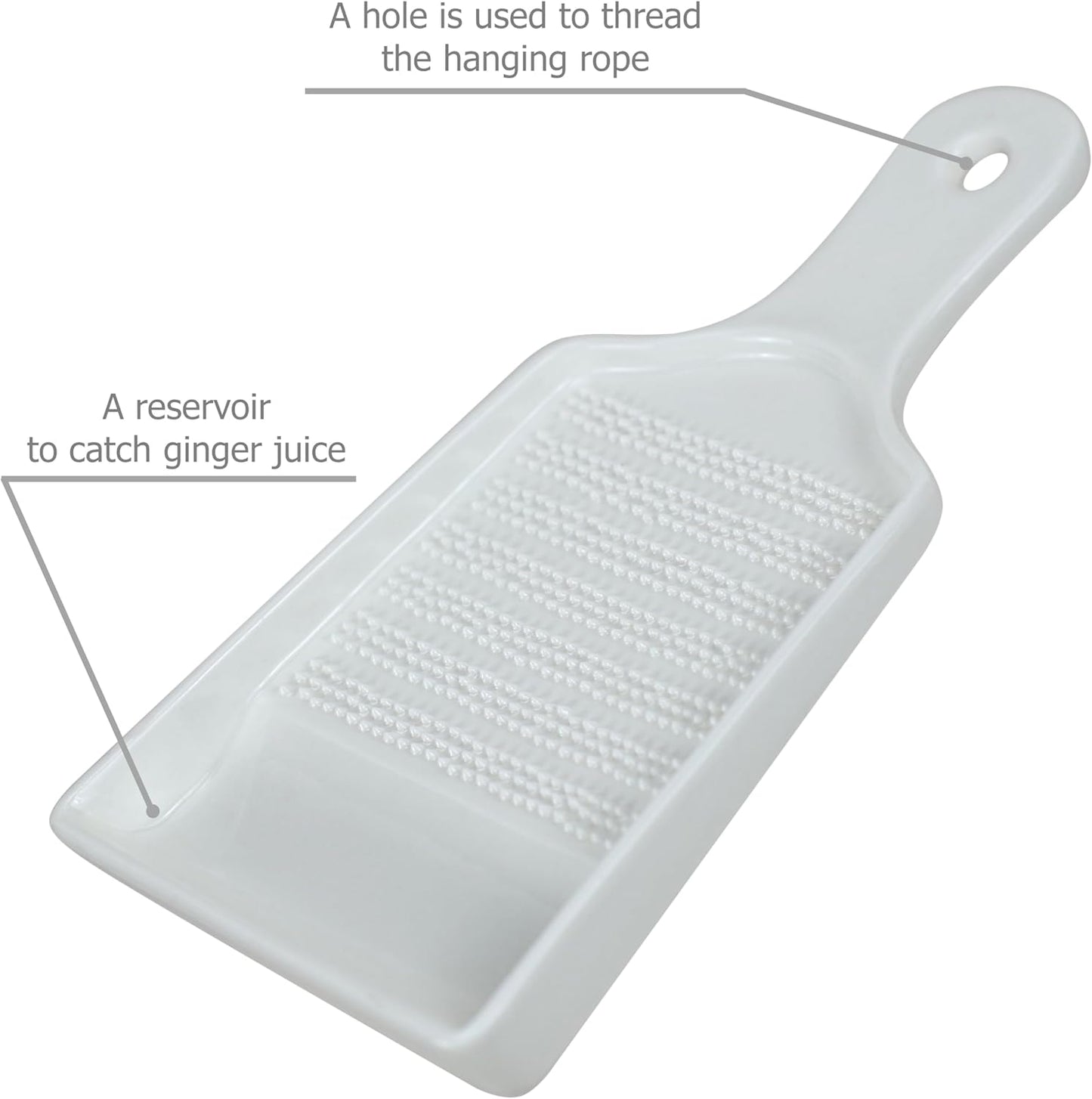 EIKS Ceramics Grater Plate for Ginger Garlic Wasabi Daikon Fruits Root Vegetable Cooking Preparation (Spade-shaped)
