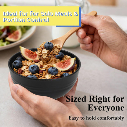 Wheat Straw Bowls Set with Lids, Unbreakable 40 OZ Cereal Bowls Set of 4, Salad Container for Lunch, Microwave & Dishwasher Safe Bowl Set for Kitchen, Picnic, RV, Camping, Multi