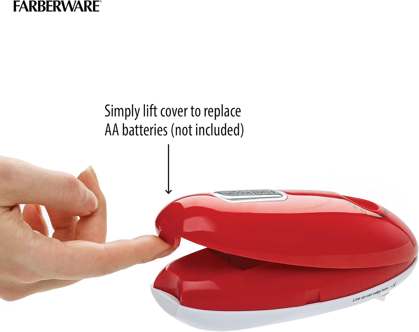 Farberware Compact Battery Operated Hands-Free Automatic Can Opener for any Size Can with Magnet to Safely Remove Lid, Seamless Opening Decreases Sharp Edges for Easily and Safely Opening Cans, Aqua