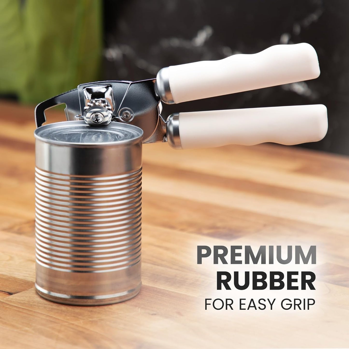 Zulay Kitchen Heavy Duty Stainless Steel Can Opener Manual with Bottle Opener - Rust Proof Manual Can Opener With Turn Knob & Comfy Soft Grip Handles - Cherry Red - Colors B