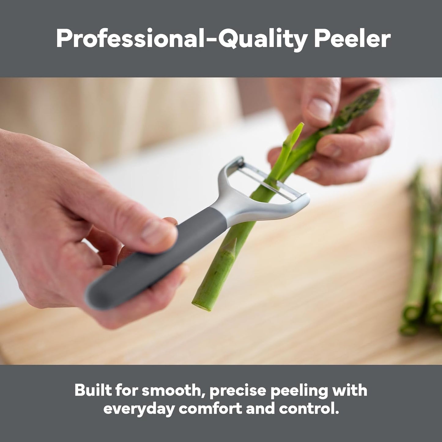 Misen Stainless Steel Vegetable Peeler - Dishwasher Safe Y Peeler - Easy to Use with Potatoes, Cabbage, Carrots, and More - Progessional Grade Kitchen Tool - Black