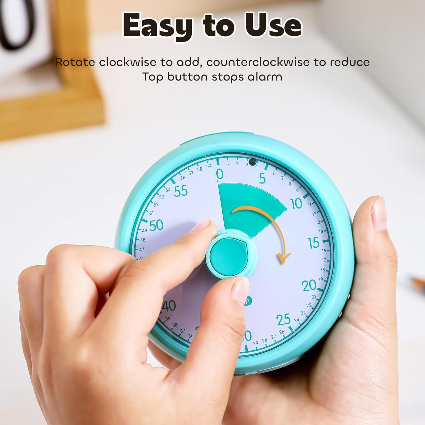 Conchstar Visual Timer for Kids 60-Minute - Countdown Timer with Optional Alarm, Focus Tool for ADHD & Autism, Time Management for Homework, Chores, Office, Kitchen, Teaching & Study Routines (Orange)