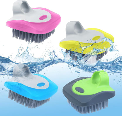 Aodaer 4 Pieces Vegetable Brush Potato Scrubber Brush Silicone Hard and Soft Side Fruit Cleaning Tools for Delicate or Tough-Skinned Vegetables