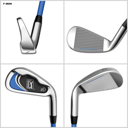 PGA Tour Youth Golf Club Set for Ages 8-12 & 12+ (4’8”–5’10”), Right and Left-Handed Kids Golf Sets – Beginner Junior Golf Clubs with Lightweight Stand Bag, Mallet Putter, Hybrid, Driver