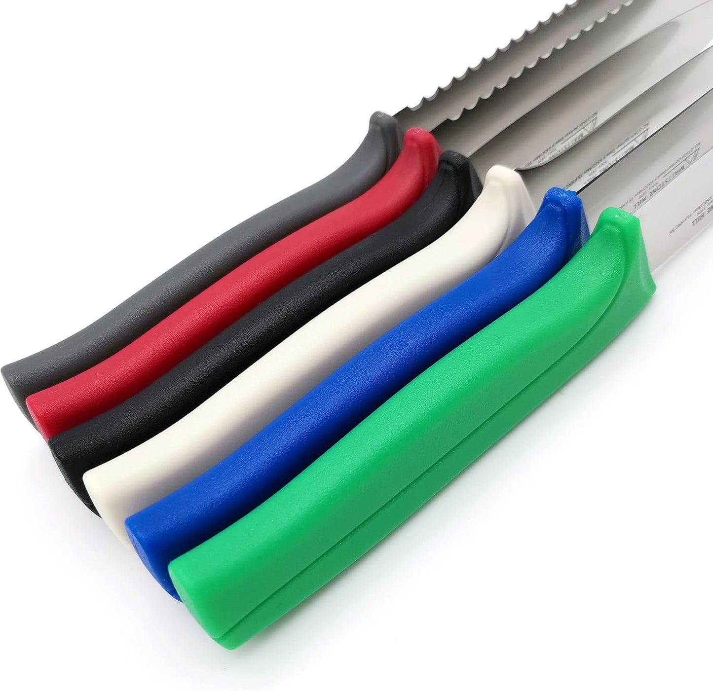 Tomato Knife - MATTSTONE HILL 5 Inch Serrated Kitchen Utility Knife, Serrated Cheese Tools, German X50CrMoV Steel, Red Handle