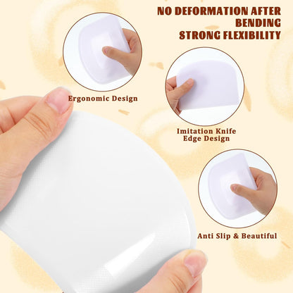 4Pcs Flexible Dough Cutter Scraper, Dough Scraper Bench Scraper for Baking, Sharp Edge & Angles, Plastic Cake Scraper, Kitchen Multipurpose Food Tools for Cutting Sourdough Fondant Icing