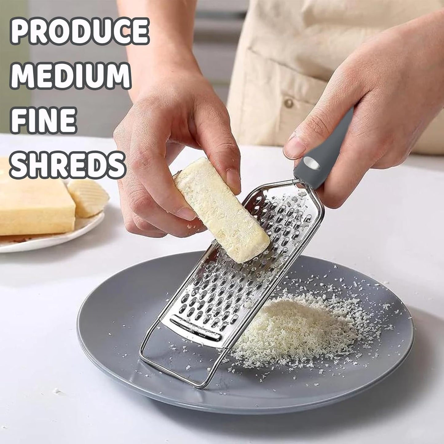Lemon Zester Stainless Steel Cheese Garlic Grater Tool with Handle for Kitchen with Handle