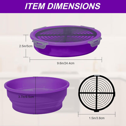 FJNATINH Collapsible Batter Bowl - Mess Free Better Breader Shaker Bowl with Lid Breading Shaker Container - Great for Fried Fish, Fried Chicken, Onion Rings, Wings & More,No Leak,Easy to Store