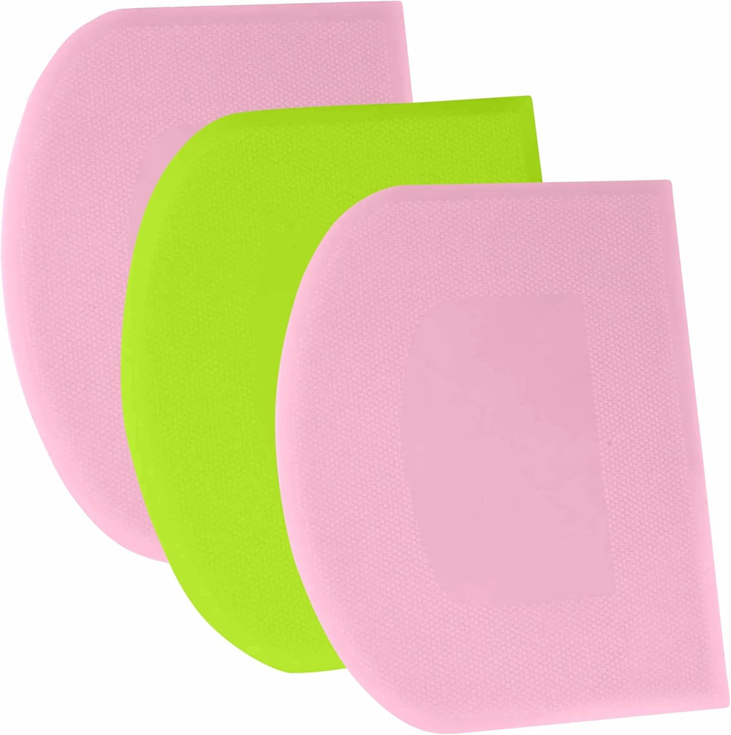 SURDOCA Dough Scraper Bench Scraper - 3P 4.7x3.7" Plastic Flexible Bowl Scraper, Sharp Edge & Angles Cake Scraper. Non-Slip Bakeware Decorating Tools Sculpting & Modeling Tools - Pure White - Colors A