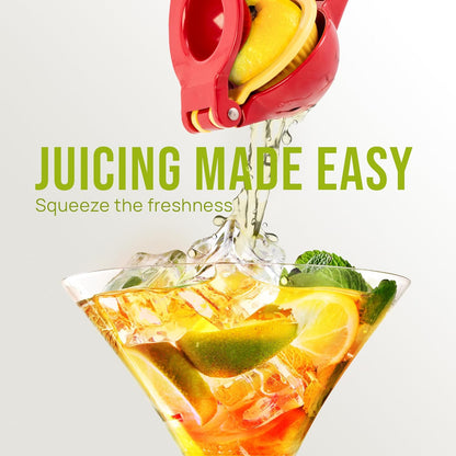 Zulay Kitchen Metal 2-in-1 Lemon Squeezer - Sturdy Max Extraction Hand Juicer Lemon Squeezer Gets Every Last Drop - Easy to Clean Manual Citrus Juicer - Easy-Use Lemon Juicer Squeezer - Yellow/Green