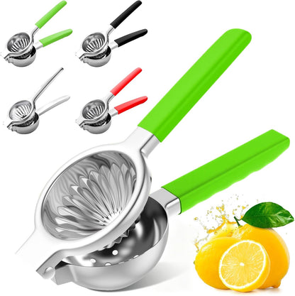 Lemon Squeezer Large, Lemon Squeezer Juicer Stainless Steel, Heavy Duty Manual Citrus Juicer Hand Press, Kitchen Tools Lime Squeezer Bar Tool, Easy to Clean Metal Lemon Hand Press
