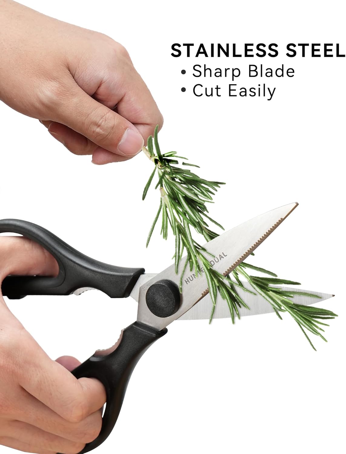 Kitchen Scissors for Food, HUNTER.DUAL Heavy Duty Come Apart Poultry Shears for Cooking, All Purpose for Cutting Chicken, Meat, Fish & Vegetables (Black, 8.26 Inch)