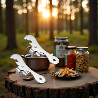 2Pcs Silver One Size Stainless Steel Can Opener Manual Can Opener Multifunctional Kitchen Accessories, Manual Can Openers