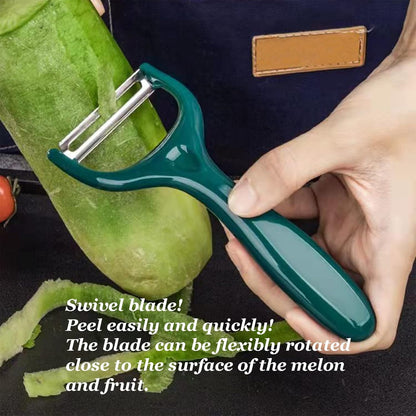 Sugar Cane & Pineapple Peeler, Paring Knife & Fruit Cutter, Stainless Steel Blade, Brown Plastic Handle