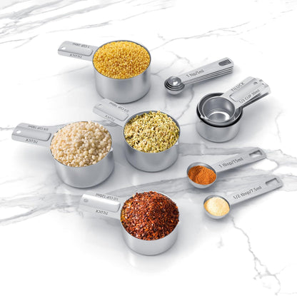 TILUCK Stainless Steel Measuring Spoons Set,Coffee Scoop Spoon,Kitchen Gadgets for Cooking & Baking,Set of 6