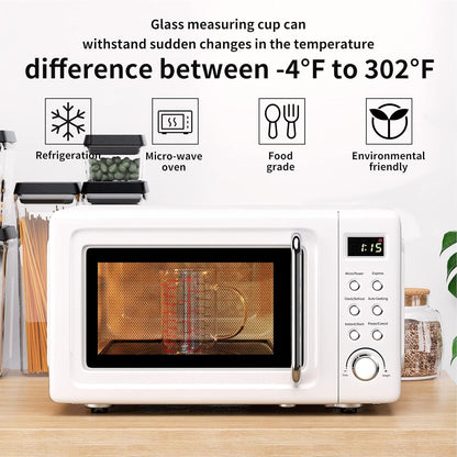 77L Glass Measuring Cup, [Insulated handle, V-Shaped Spout], High Borosilicate Glass Measuring Cup for Kitchen or Restaurant, Easy To Read, 500 ML (0.5 Liter, 2 Cup)