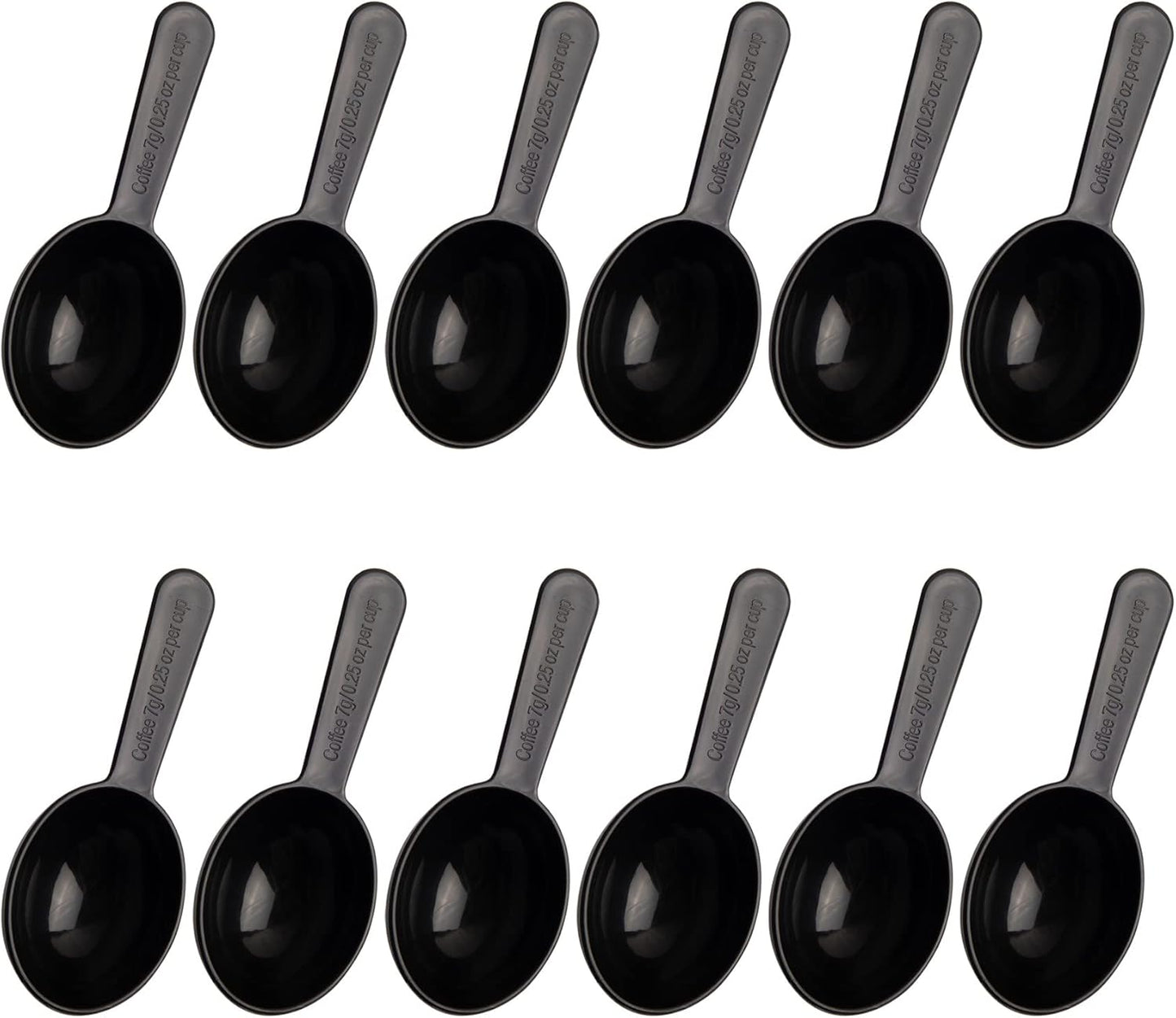 Framendino, 5 Pack Plastic Coffee Measuring Spoons Short Handle Scoops for Tea Sugar Cereal Milk Powder Spices Black 7g