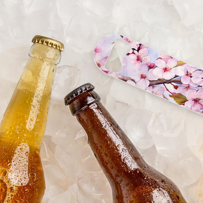 2 PACK Beer Bottle Opener, Stainless Steel Flat Bottle Openers,7 inch Metal Decor,Pink And Gold Marble