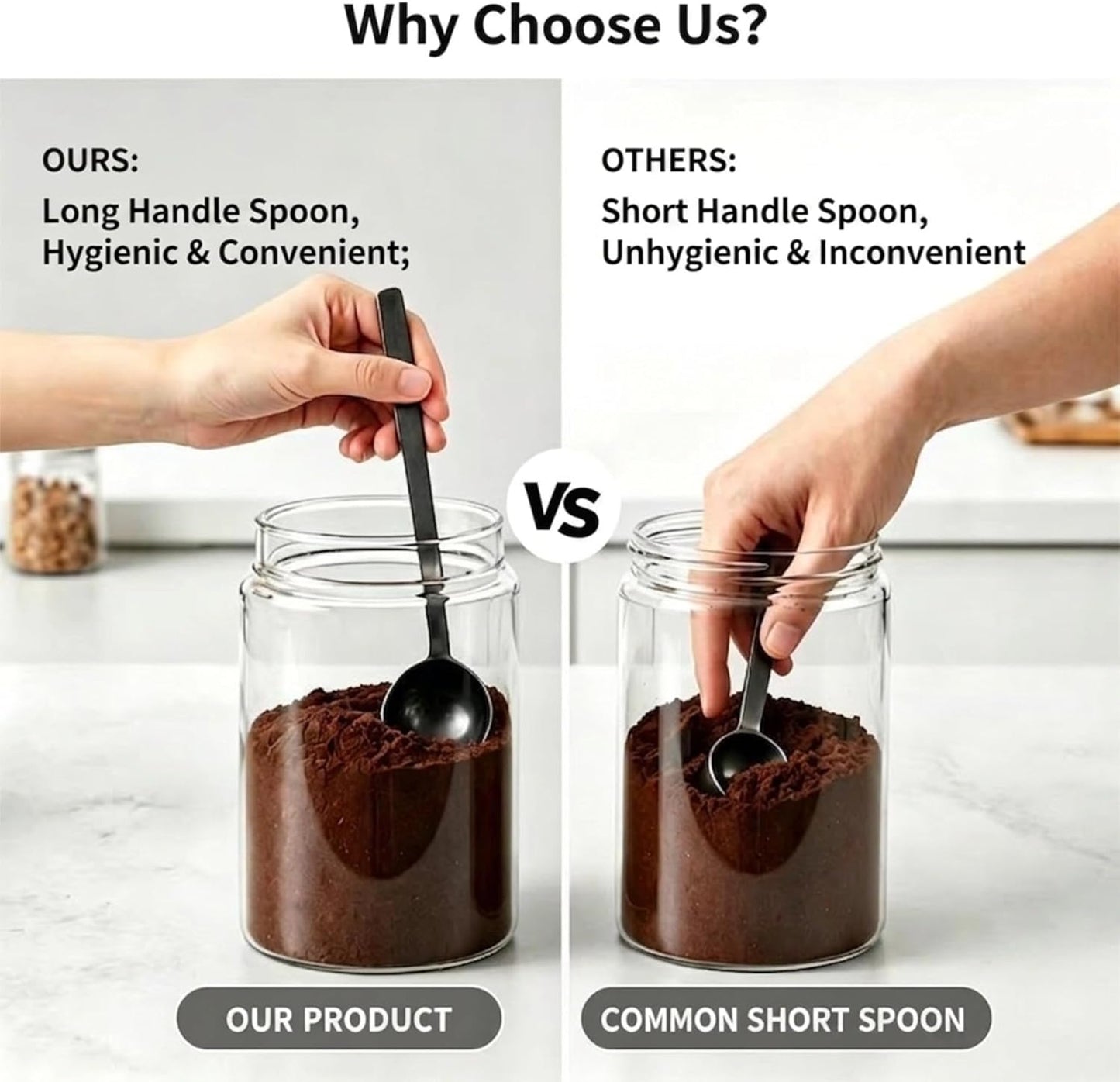 Glass Vacuum Coffee Canister, Push-Button Airtight Clear Coffee Bean Storage Container with Steel Scoop, 1.2L/16oz Food Jar for Coffee Beans, Tea & Herbs