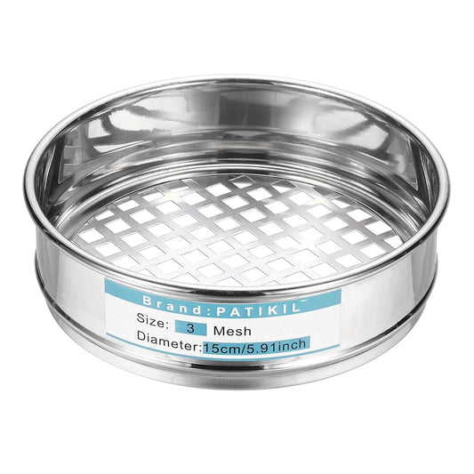 PATIKIL 20 Mesh(0.9mm) Lab Sieve, 5.9"(15cm) Diameter Sifting Screen 304 Stainless Steel Wire Cloth Fine Mesh Sieve for Industrial Laboratory Home Soil Sifter Dry Sift Screens Hash - Colors A
