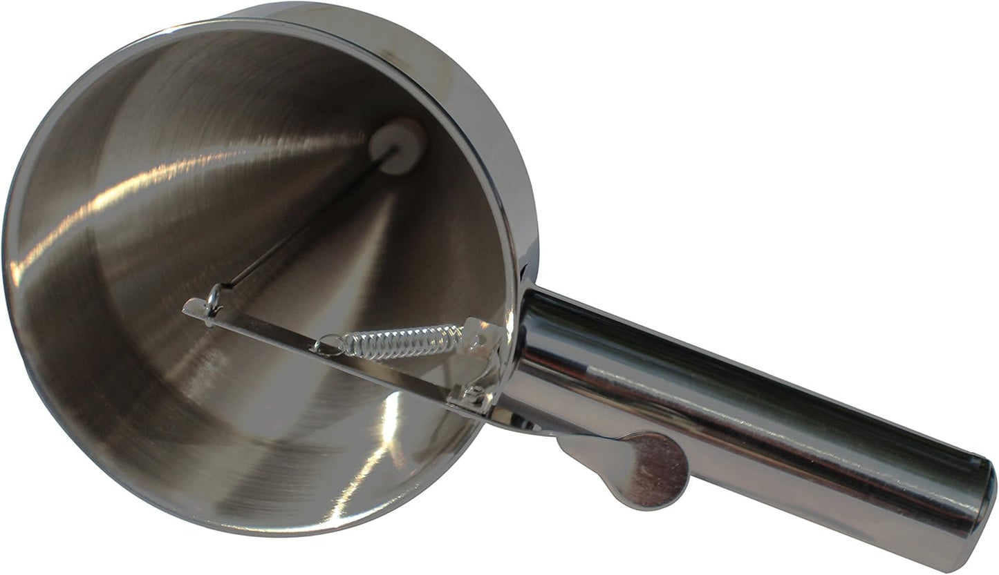 Confectionery Funnel Pancake Batter Dispenser with Stand Rack - 1000 ML Stainless Steel Cupcake Funnel - Pancake Maker Home Kitchen - 4 Cup DIY Baking Tool - (10” x 10.5” x 5.5”)