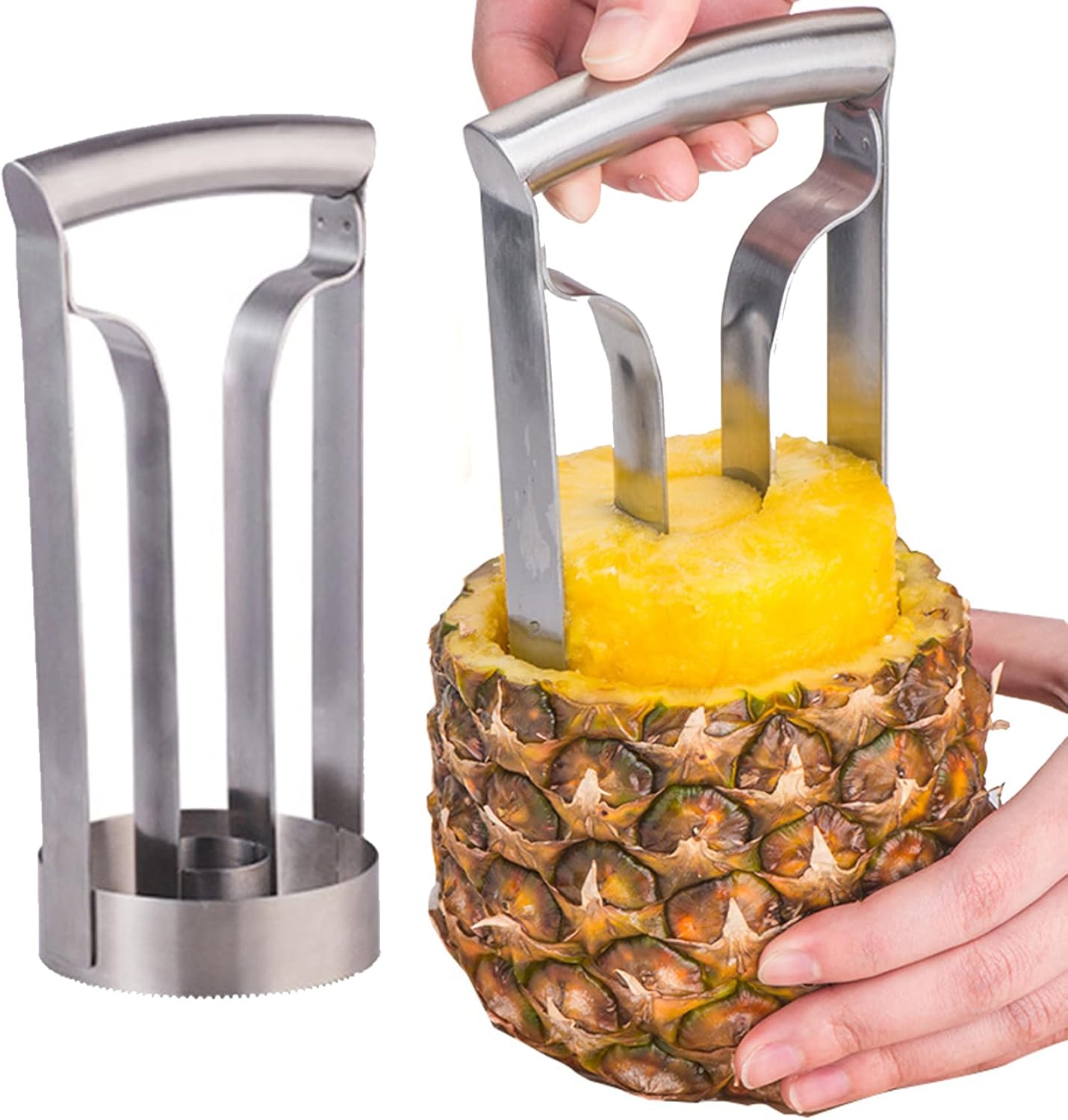 Pineapple Cutter Slicer And Corer, Pineapple Cutter Slicer Stainless Steel Pineapple Corer Fruit Core Remover for Kitchen Fruit Rings 10cm
