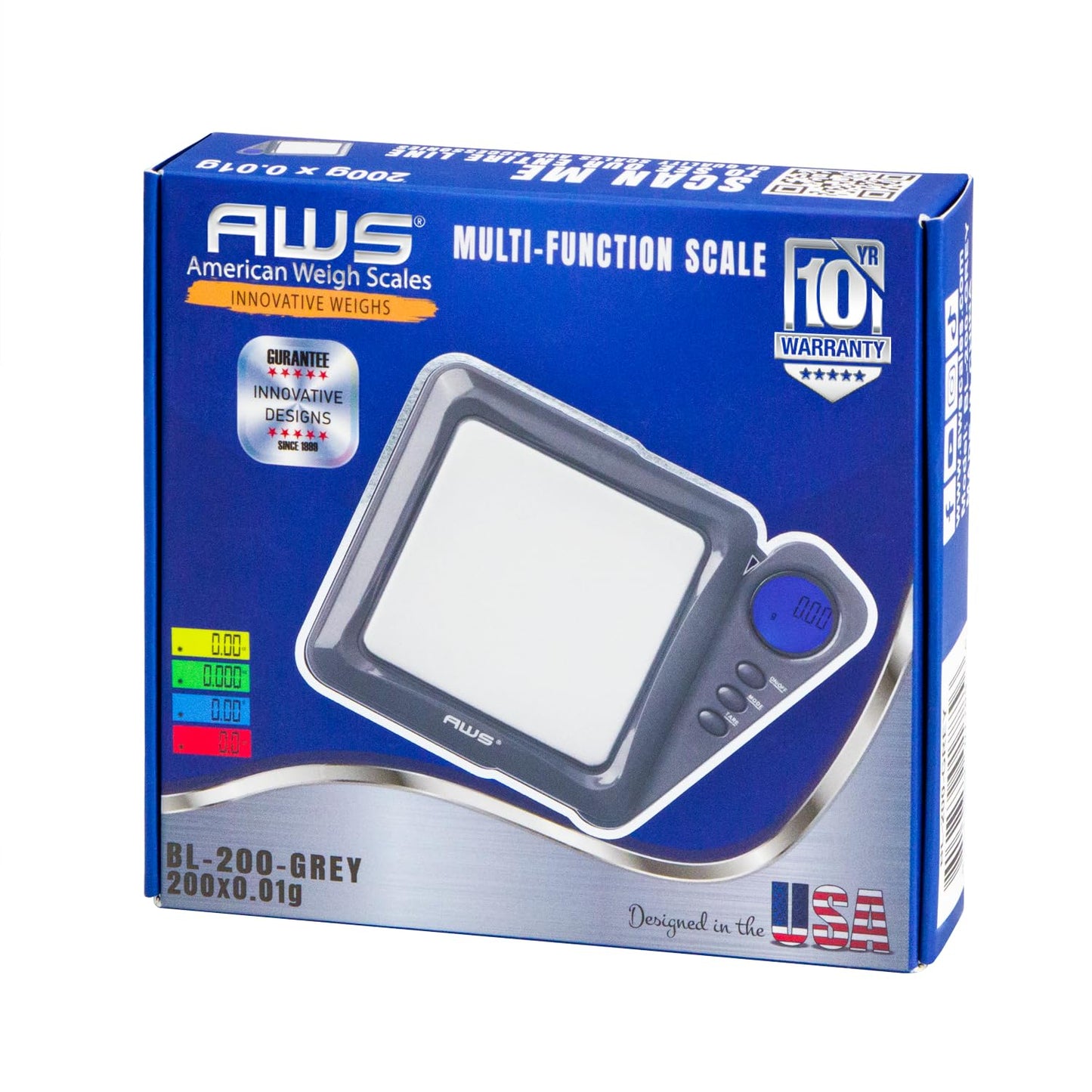 American Weigh Scales Blade Series Digital Pocket Gram Scale 1000g x 0.1g | Precision Mini Scale 0.1g Accuracy, Pocket Scale for Kitchen, Gold, Gems & Coin Scale, Smart Digital & Compact Scale