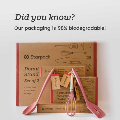 Starpack 'Scrape and Stir' Silicone Rubber Spatula Set (4-Piece) - LFGB Non Toxic, 600°F Heat Resistant, BPA-Free, One-Piece Kitchen Baking Spatulas - Dishwasher Safe for Nonstick Cookware Earthy Pink