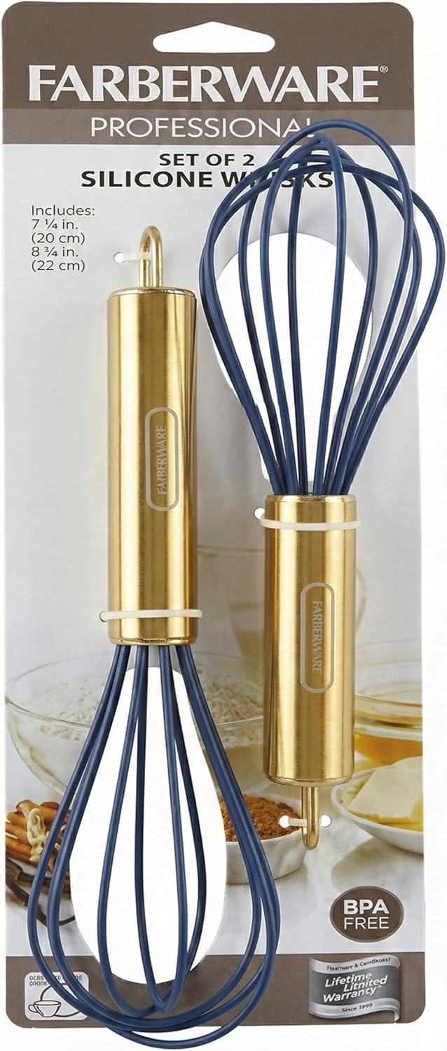 Farberware Professional Silicone Mini Whisks (Set of 2), Black