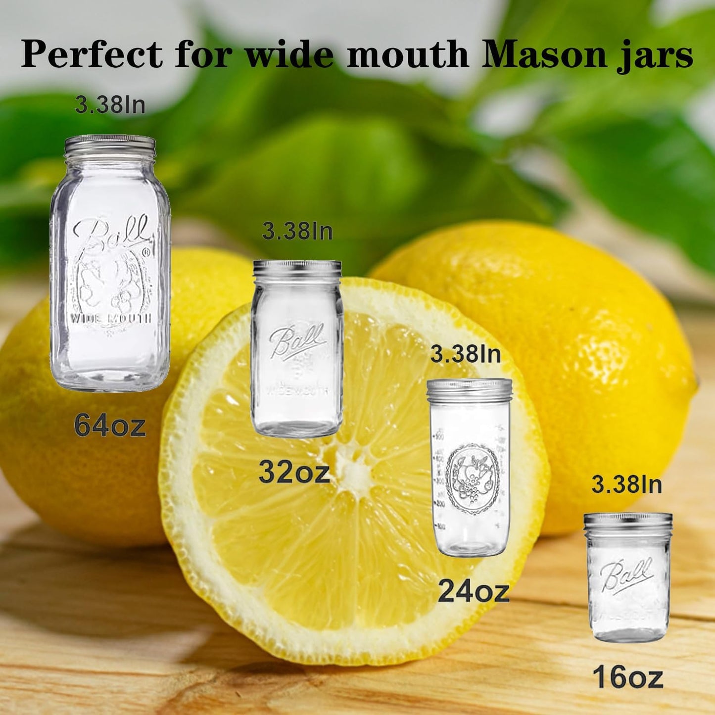 Mason Jar Juicer Lid (1 Pieces), Stainless Steel Citrus Reamer for Wide Mouth Mason Jar Lemon Orange Juicer Manual Citrus Juicer