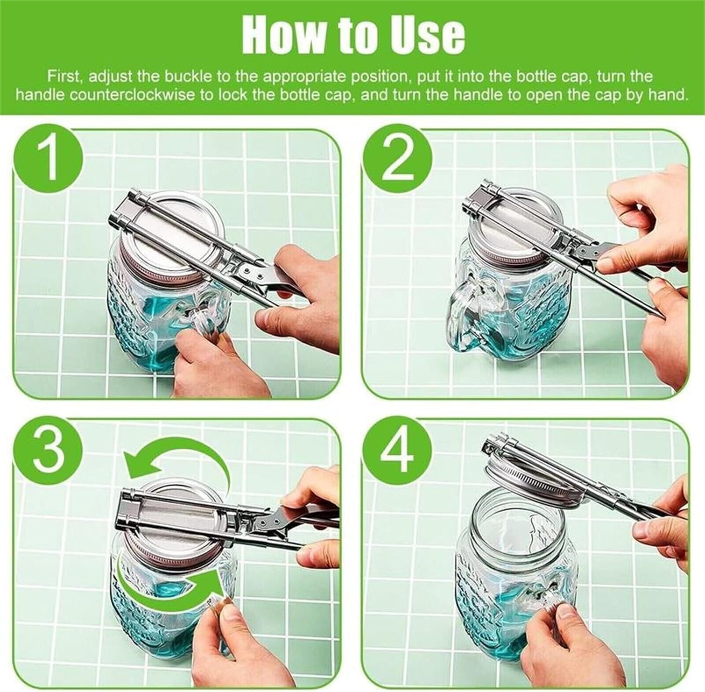 Adjustable Stainless Steel Jar Opener, Jar Opener for Weak Hands, Jar, Bottle, Can Lid Openers, Adjustable Multifunctional Stainless Steel Can Opener (Small+Large)