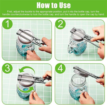 Adjustable Stainless Steel Jar Opener, Jar Opener for Weak Hands, Jar, Bottle, Can Lid Openers, Adjustable Multifunctional Stainless Steel Can Opener (Small+Large)
