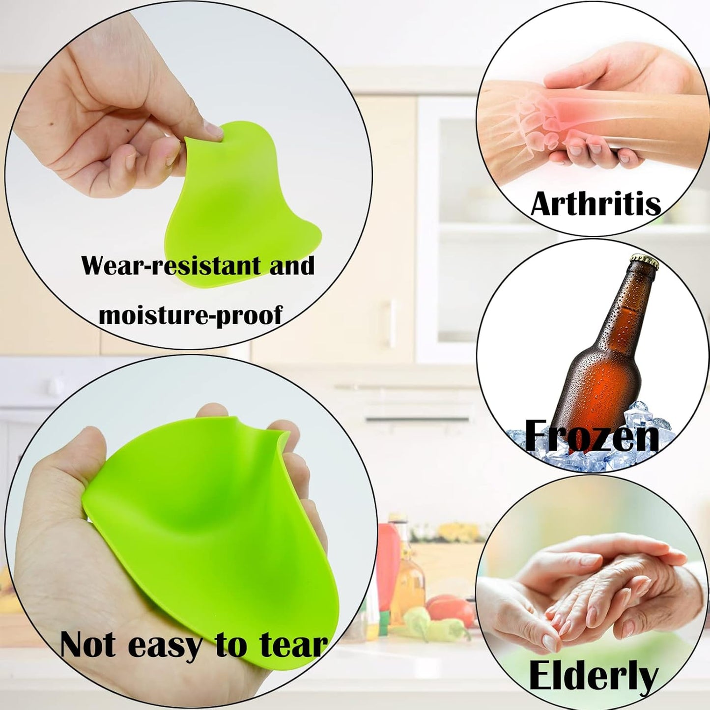 Rubber Jar Opener Gripper Pad-Jar Opener for Weak Hands-Silicone Heat Insulation Pad Round-Rubber Grippers for Opening Jars