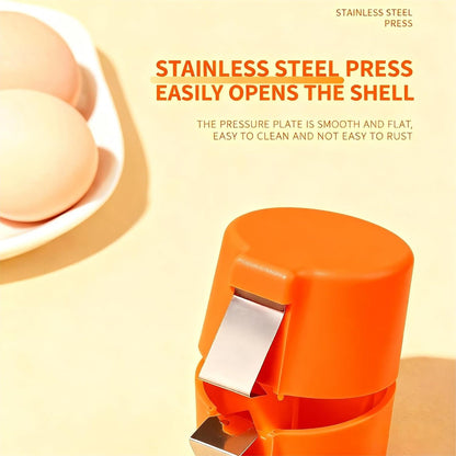 Premium PP Egg Shell Opener & Egg Cracker, Multifunctional Egg Peeler & Egg Opener Tool for Raw Eggs, Quick Clean Crack for Home Kitchen Gadgets, Stainless Steel Blade,Yellow Bright