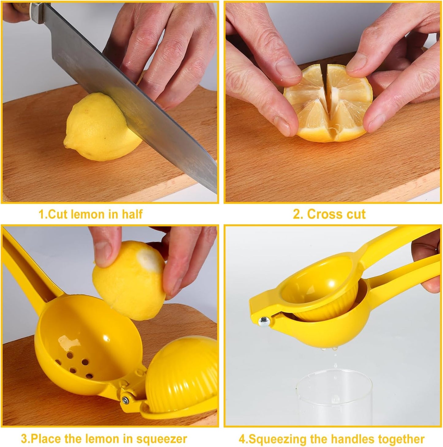 TEZZ Premium Lemon Squeezer, Large Heavy Duty Handhelp Juicer for Lemon, Metal Hand Press Citrus Juicer, Lime Squeezer Bar Tool, Manual Citrus Press