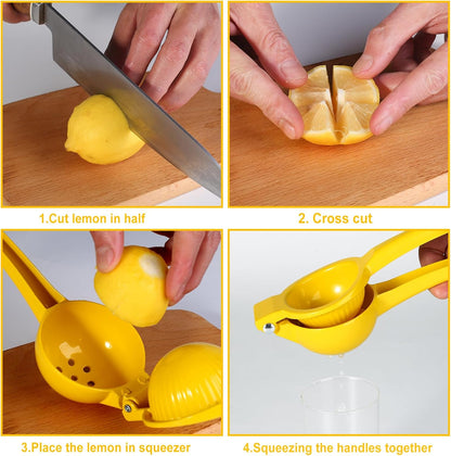 TEZZ Premium Lemon Squeezer, Large Heavy Duty Handhelp Juicer for Lemon, Metal Hand Press Citrus Juicer, Lime Squeezer Bar Tool, Manual Citrus Press