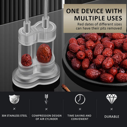 VolksRose Cherry Pitter Tool, Multi Stoner Fruit Remover with Stainless Steel Rod, Dates Pitting Device for Red Dates, Hawthorn, Cherries, Jujubes