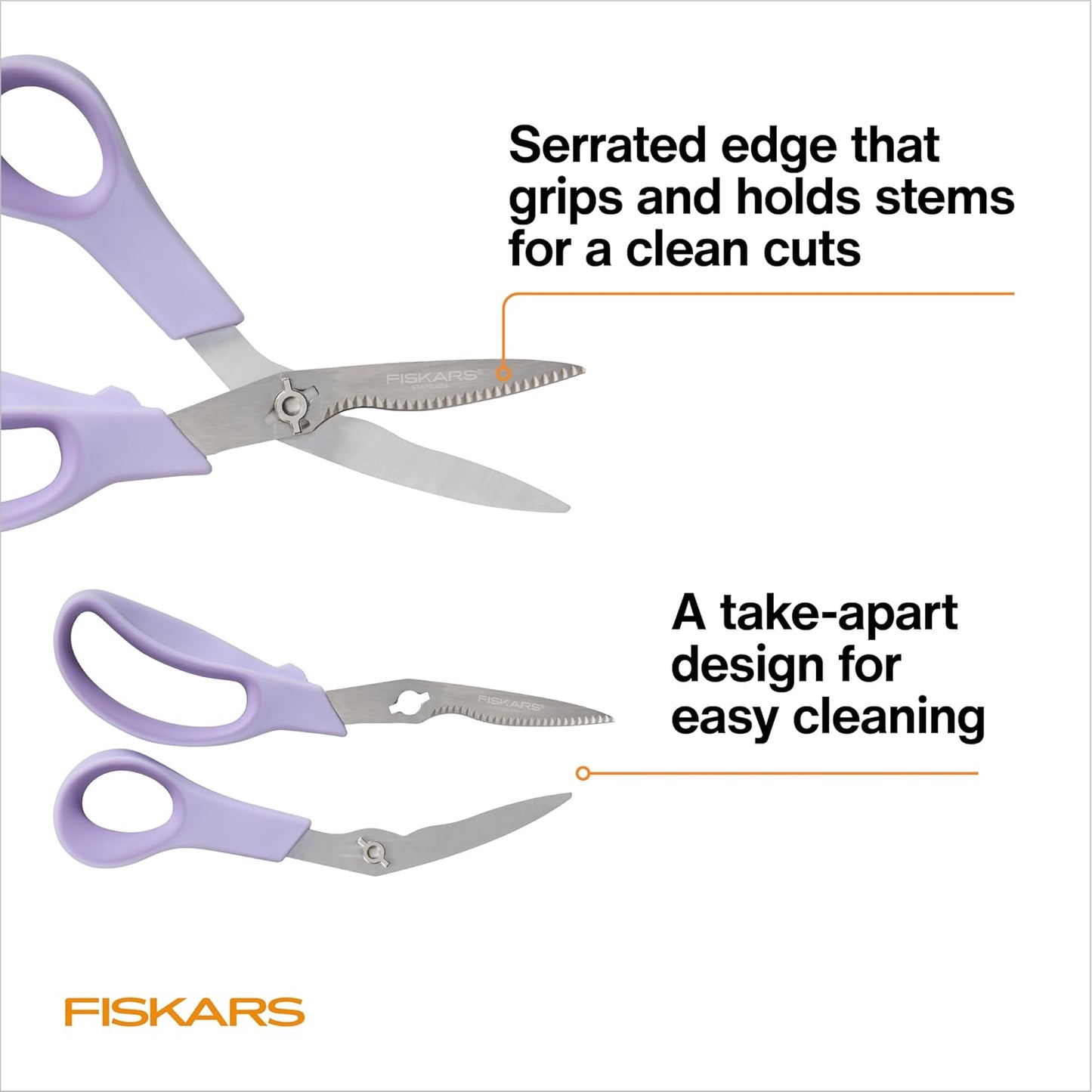 Fiskars Bypass Pruning Shears, 5/8" Cut Capacity Gardening Scissors, Self-Cleaning Sap Groove Prevents Sticking, Non-Slip Grip for Cutting Stems & Branches, Sharp Steel Blades w/ Low-Friction Coating