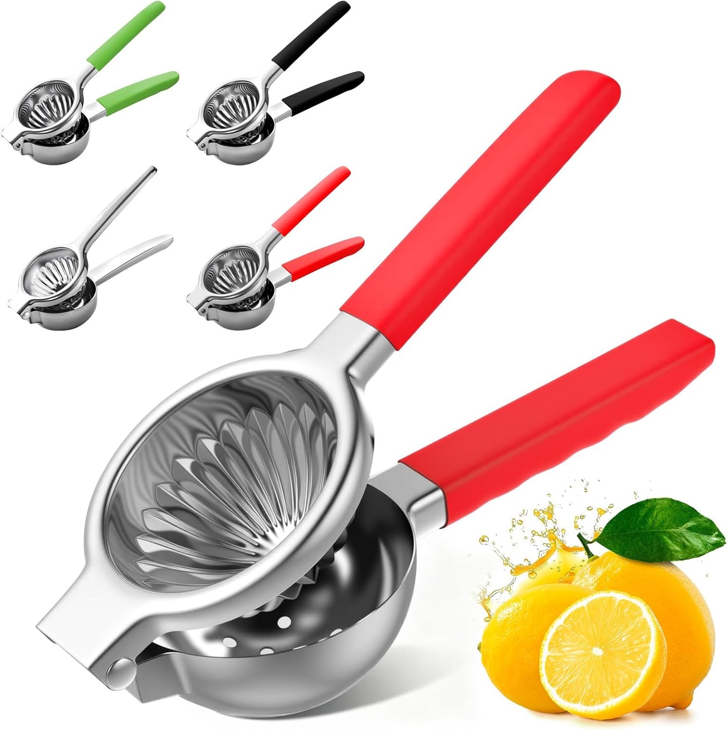 Lemon Squeezer Large, Lemon Squeezer Juicer Stainless Steel, Heavy Duty Manual Citrus Juicer Hand Press, Kitchen Tools Lime Squeezer Bar Tool, Easy to Clean Metal Lemon Hand Press